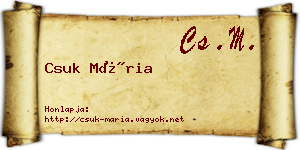 Csuk Mária névjegykártya