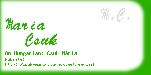 maria csuk business card